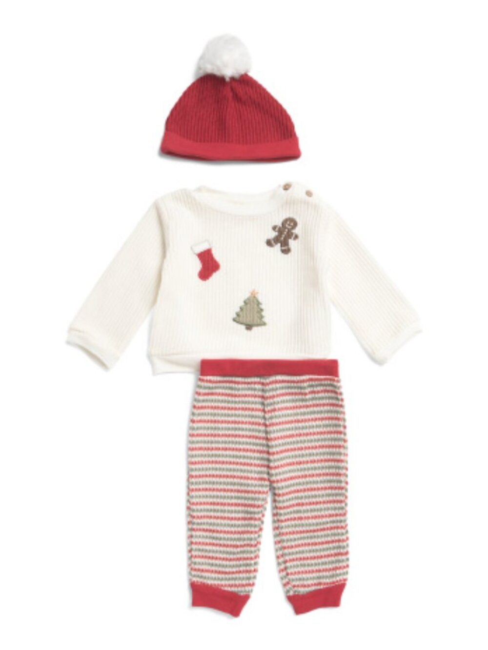 NWT CHICK PEA Newborn Boys 3pc Holiday Sweater Set With Hat